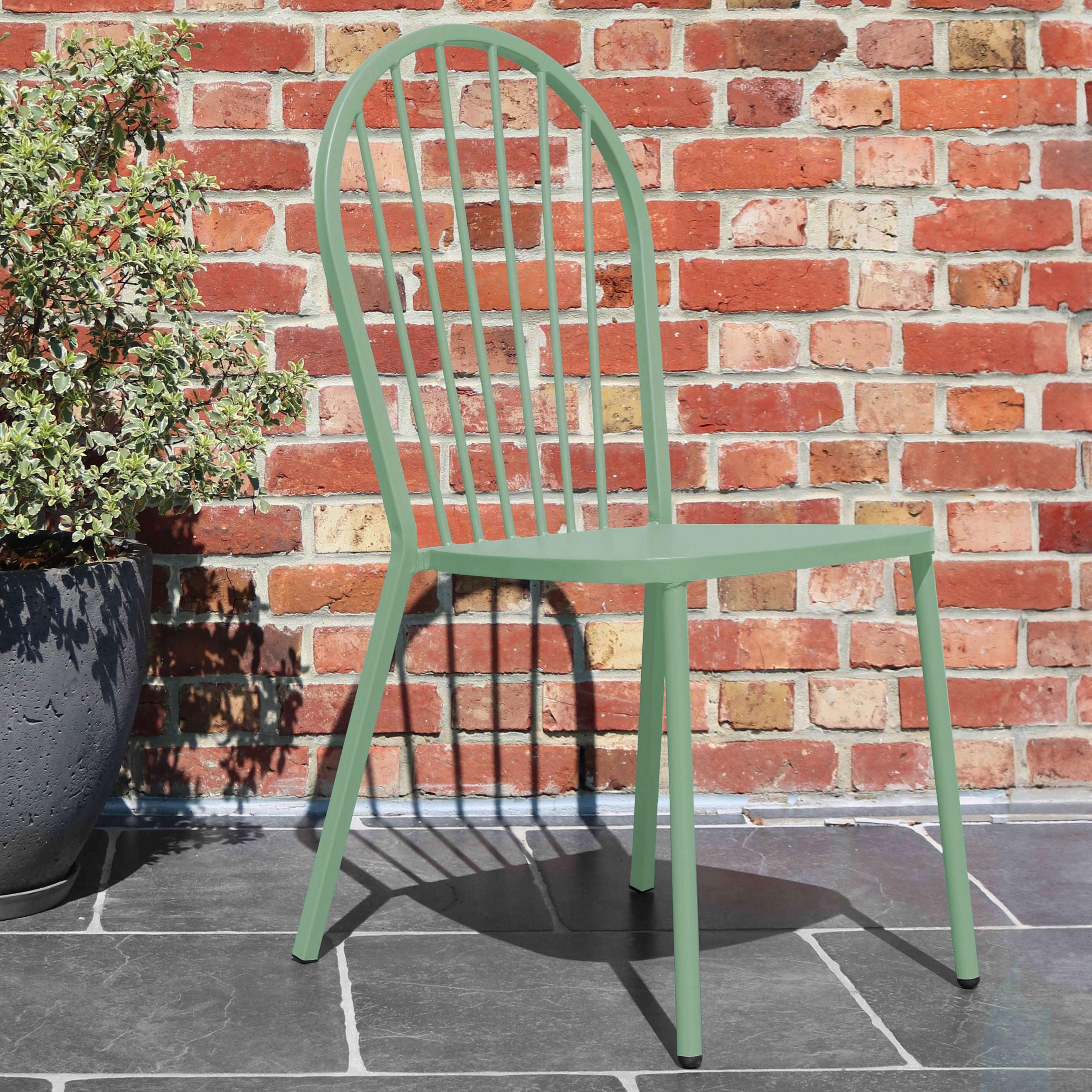 GARTENSTUHL, Salbeigrünen - Hellgrün, Metall (57/94/53cm) - Oviala