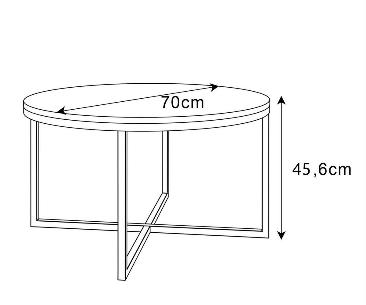 COUCHTISCH CIRI-X Eichenholz Artisan - Weiß/Eiche Artisan, Holzwerkstoff (70/70/45.6cm) - Lookway