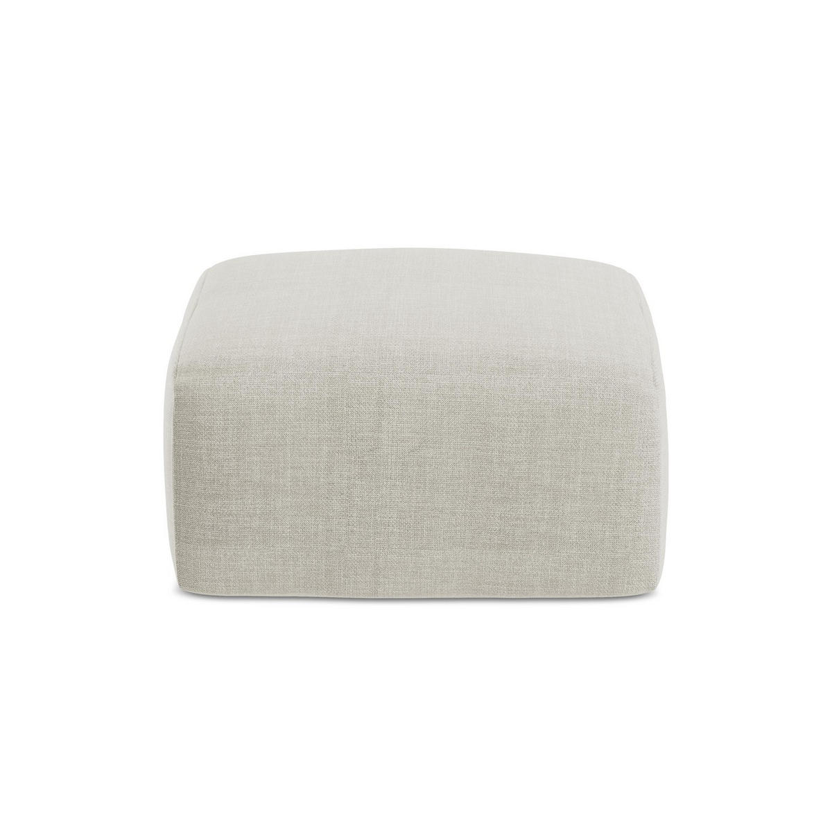POUF Strukturstoff Beige - Hellbraun/Schwarz, Holzwerkstoff/Kunststoff (65/40/65cm) - LaMiaSofa