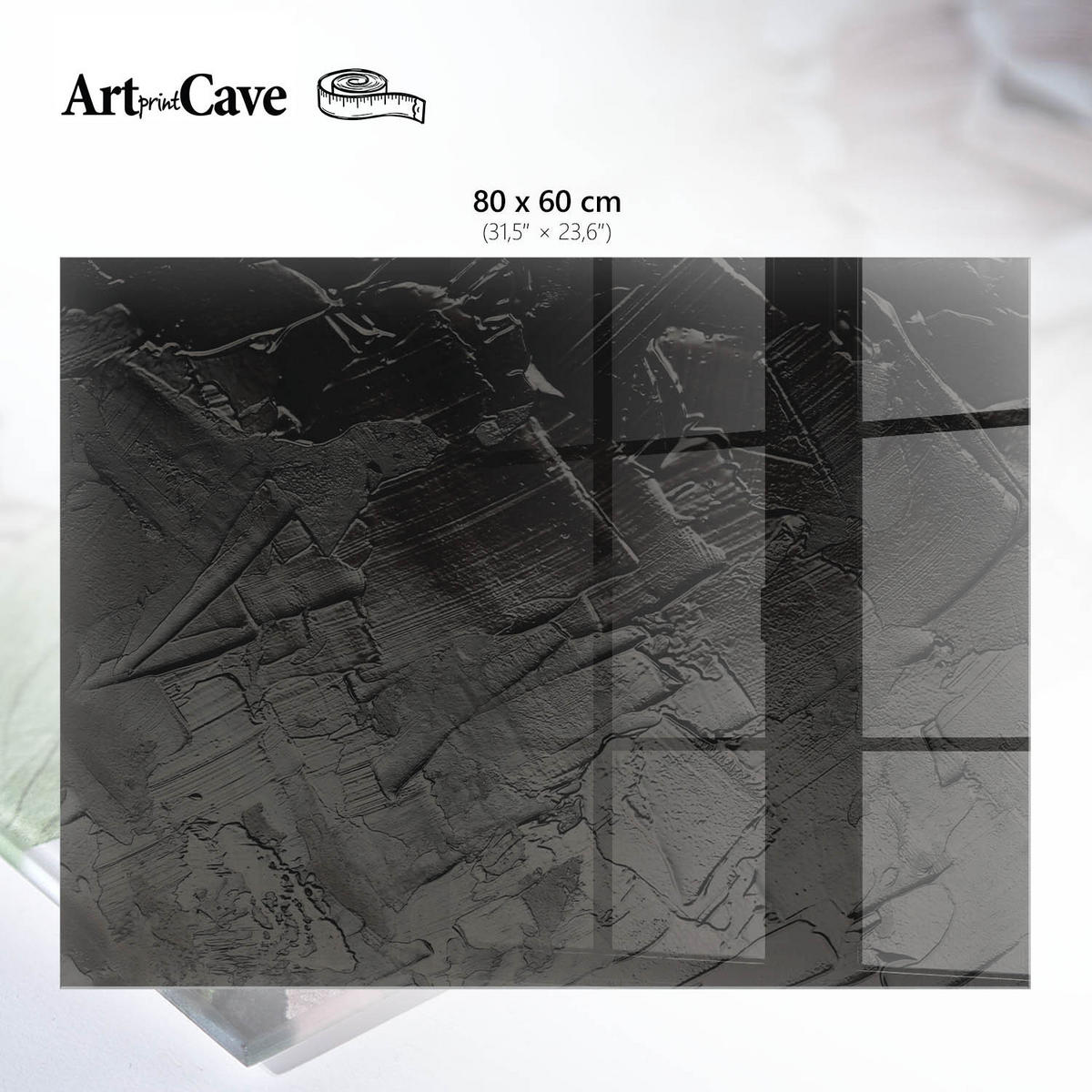 GLASPLATTE 80x60 cm – Abstrakte Textur - Grün, Glas (0.4/80/60cm) - ArtPrintCave
