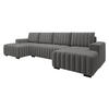 WOHNLANDSCHAFT Hugo U - Braun/Grau, Holz/Textil (310/85/140cm) - MIRJAN24