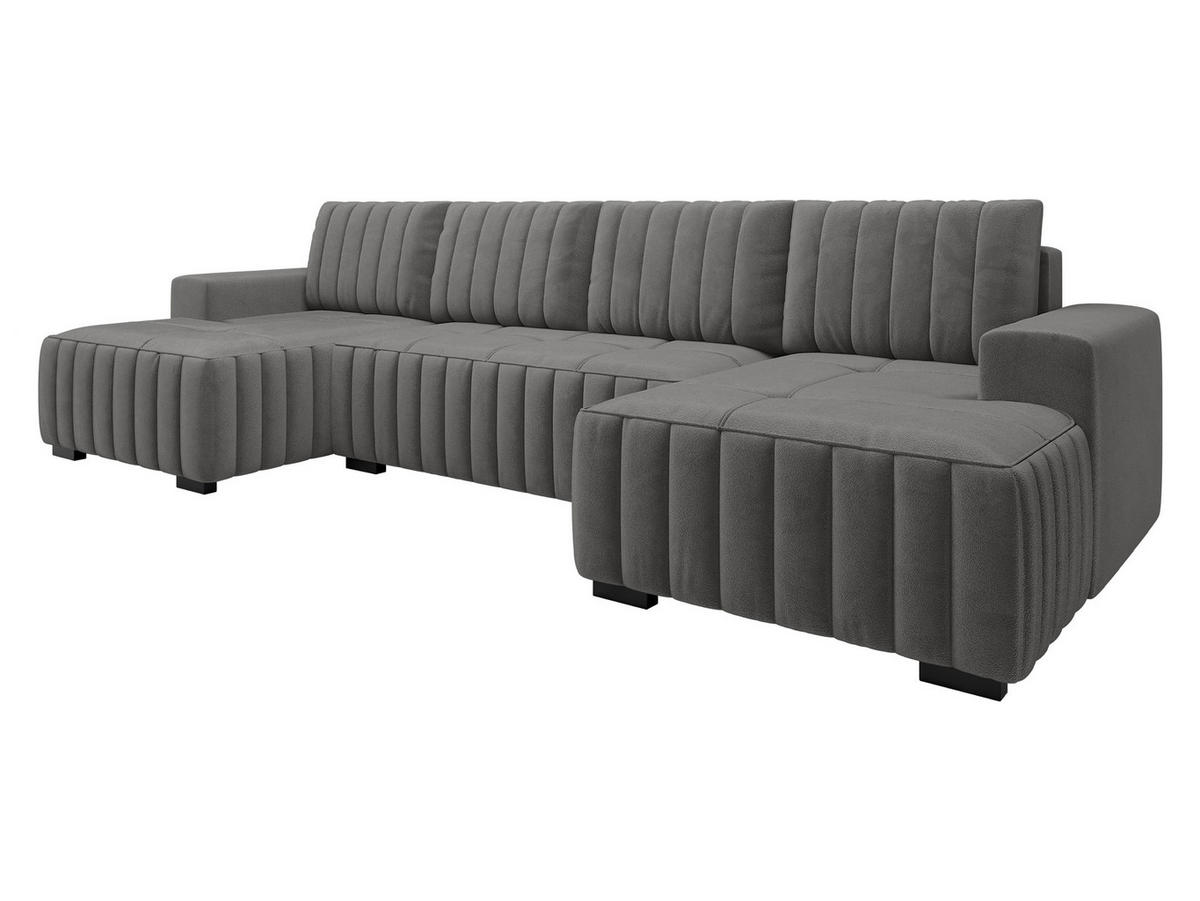 WOHNLANDSCHAFT Hugo U - Braun/Grau, Holz/Textil (310/85/140cm) - MIRJAN24
