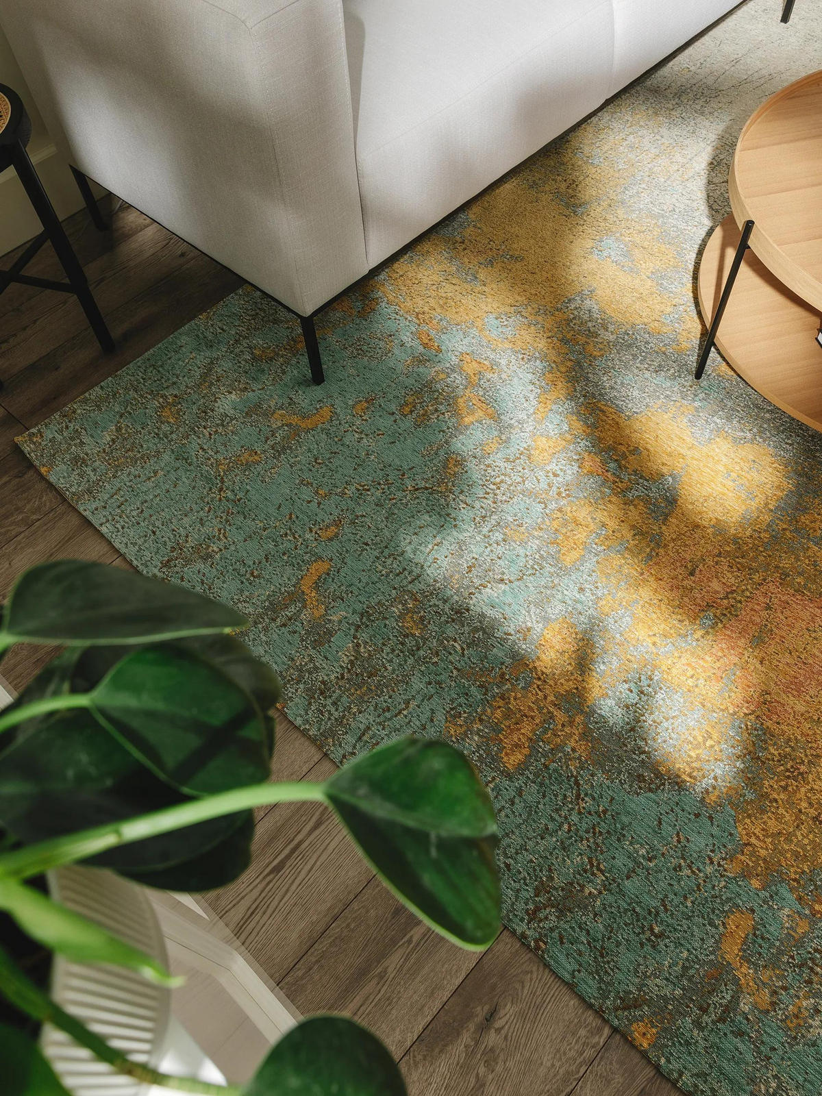 RAVNA tkana preproga Frencie bež/modra 200x285 cm - bež, umetna masa/tekstil (200/285cm) - benuta Nest