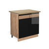 HERDUMBAUSCHRANK R-Line Anthrazit Landhaus 60 cm, AP Marmor - Dunkelgrau/Anthrazit, Holzwerkstoff (60/81.6/60cm) - Vicco