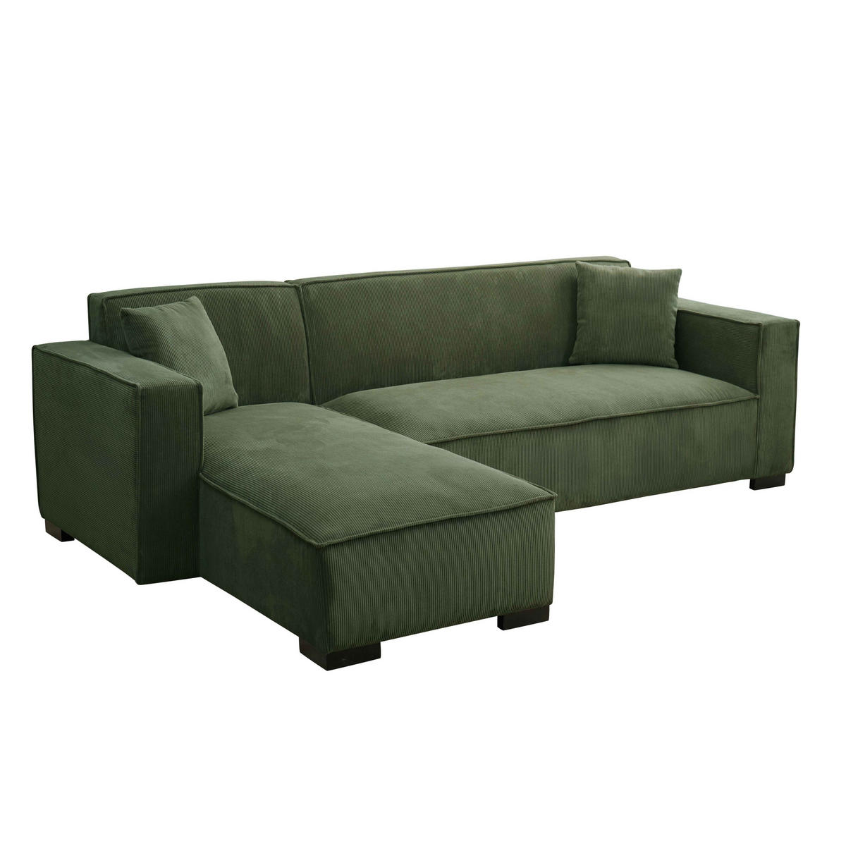 SOFA 3-Sitzer, Khakigrün - Grün, Textil (160/247cm) - Oviala