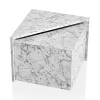 COUCHTISCH 2er Set Hochglanz Marmoroptik Verschachtelbar MONOBLOC, Weiß 50x50x42 cm - Weiß, Holzwerkstoff (50/50/42cm) - KADIMA DESIGN