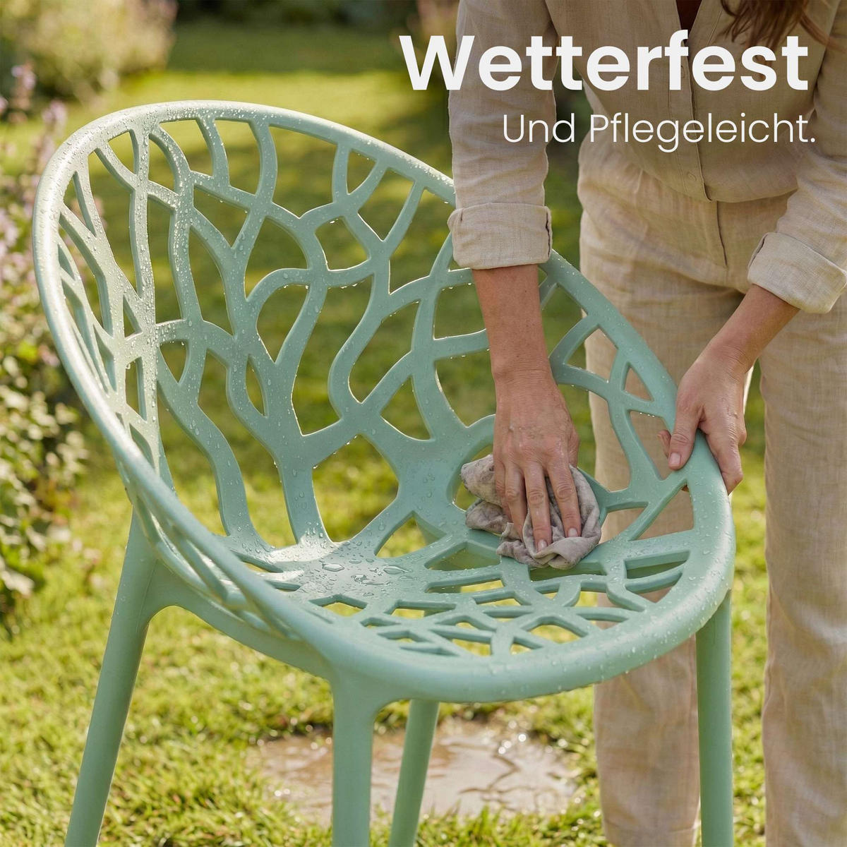 GARTENSTUHL Kunststoff Hellgrün - Hellgrün, Kunststoff (59/80/60cm) - CLP