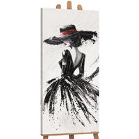 GEMÄLDE Die Dame auf Keilrahmen 115x50 cm - Multicolor, Holz (115/50cm) - YS-art gallery