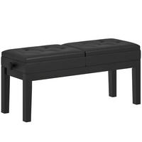 KLAVIERBANK mit Stauraum Pianobank Kunstleder, Schwarz - Schwarz, Kunststoff (37/58/105cm) - HOMCOM