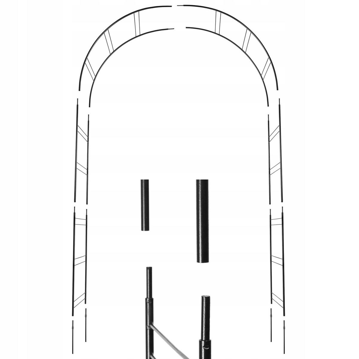 GARTENPERGOLA für Blumen, 255 cm, Schwarz - Schwarz, Metall (150/255cm) - KADAX