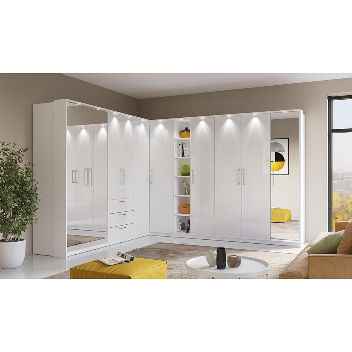 KLEIDERSCHRANK Olmo-83 - Weiß, Holzwerkstoff (90/217/63cm) - Lomado