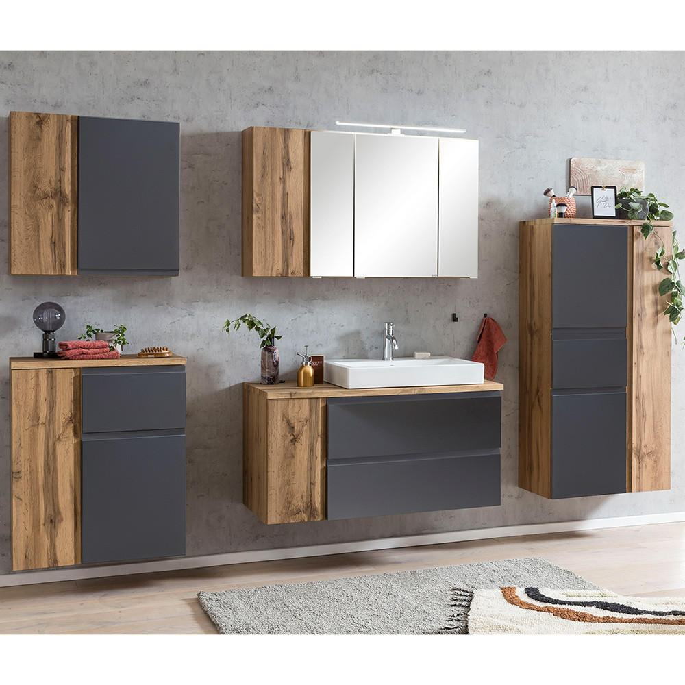Lomado Badmöbel-Set Grau 265x200x47 cm