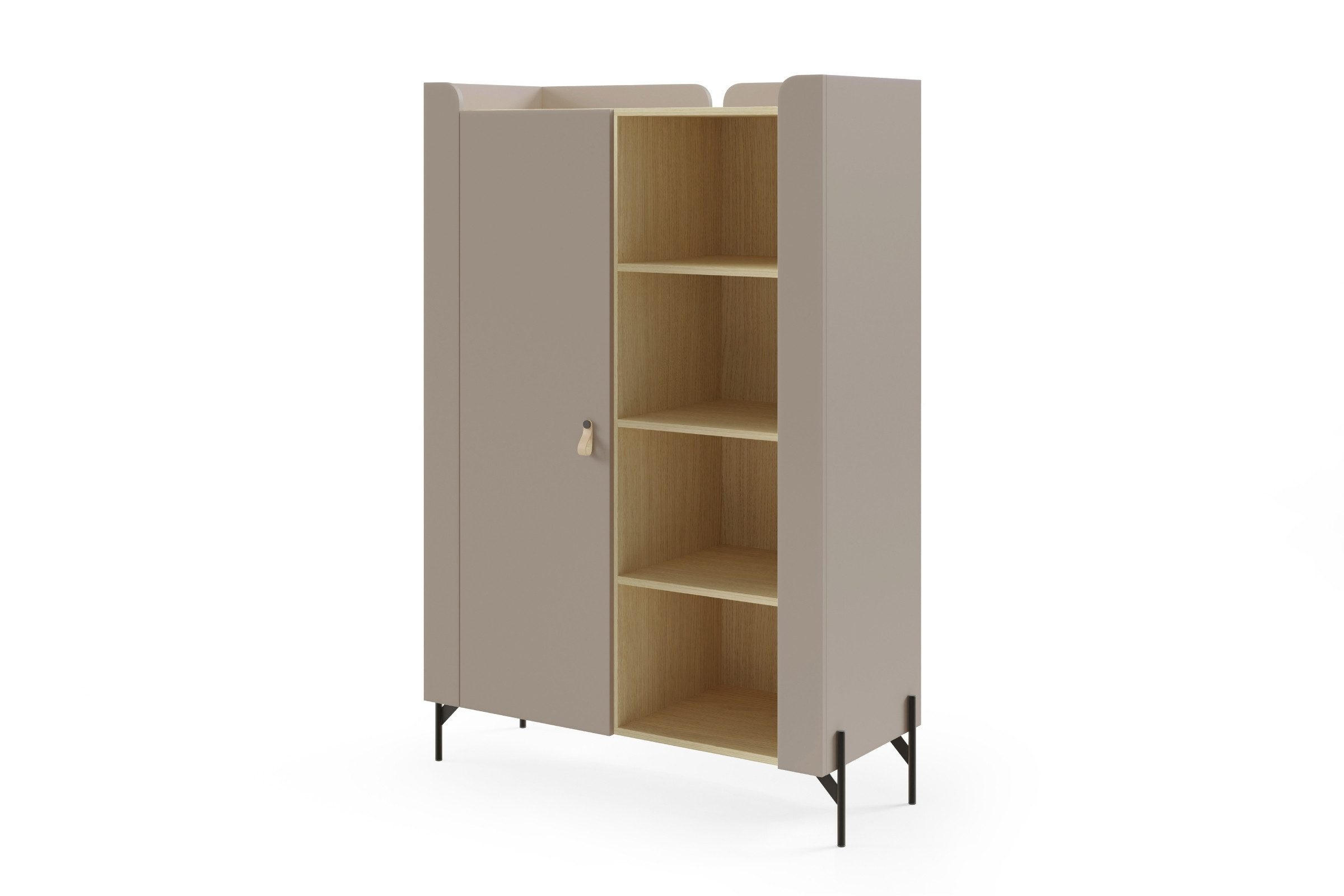 HIGHBOARD SOVI 03 100 / 151 / 42 cm in Porcini / Eiche Mavelie - Greige/Eichefarben, Holzwerkstoff (100/151/42cm) - Deine Möbel 24