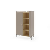 HIGHBOARD SOVI 03 100 / 151 / 42 cm in Porcini / Eiche Mavelie - Greige/Eichefarben, Holzwerkstoff (100/151/42cm) - Deine Möbel 24