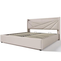 POLSTERBETT 140/200 cm Beige mit Bettkasten und USB- und Type-C-Anschlüssen - Beige, Textil (140/200cm) - Flora Grace