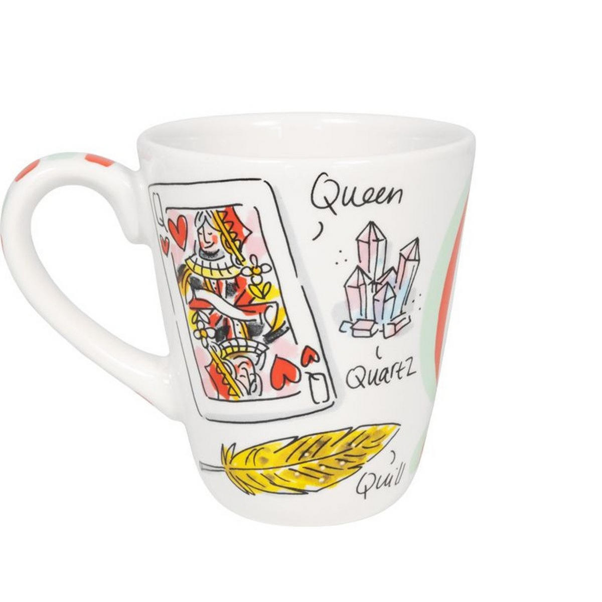 BECHER Love Letter Q in Bunt - 350 ml - Multicolor, Keramik (0.35L) - Blond Amsterdam