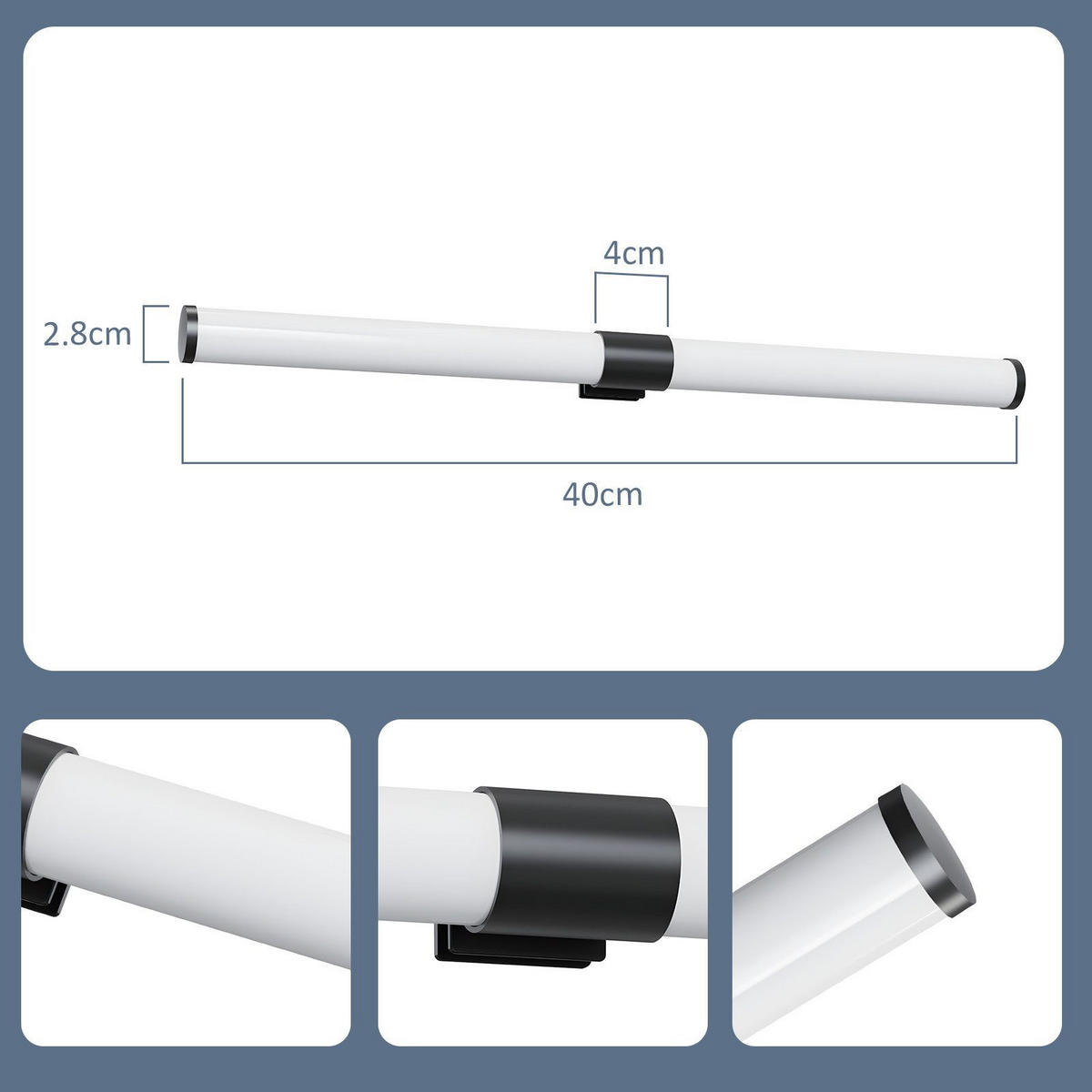 SPIEGELLEUCHTE ALEXANDER II 40/5.2/3.2CM - Schwarz, Kunststoff (40/5.2/3.2cm) - Nettlife