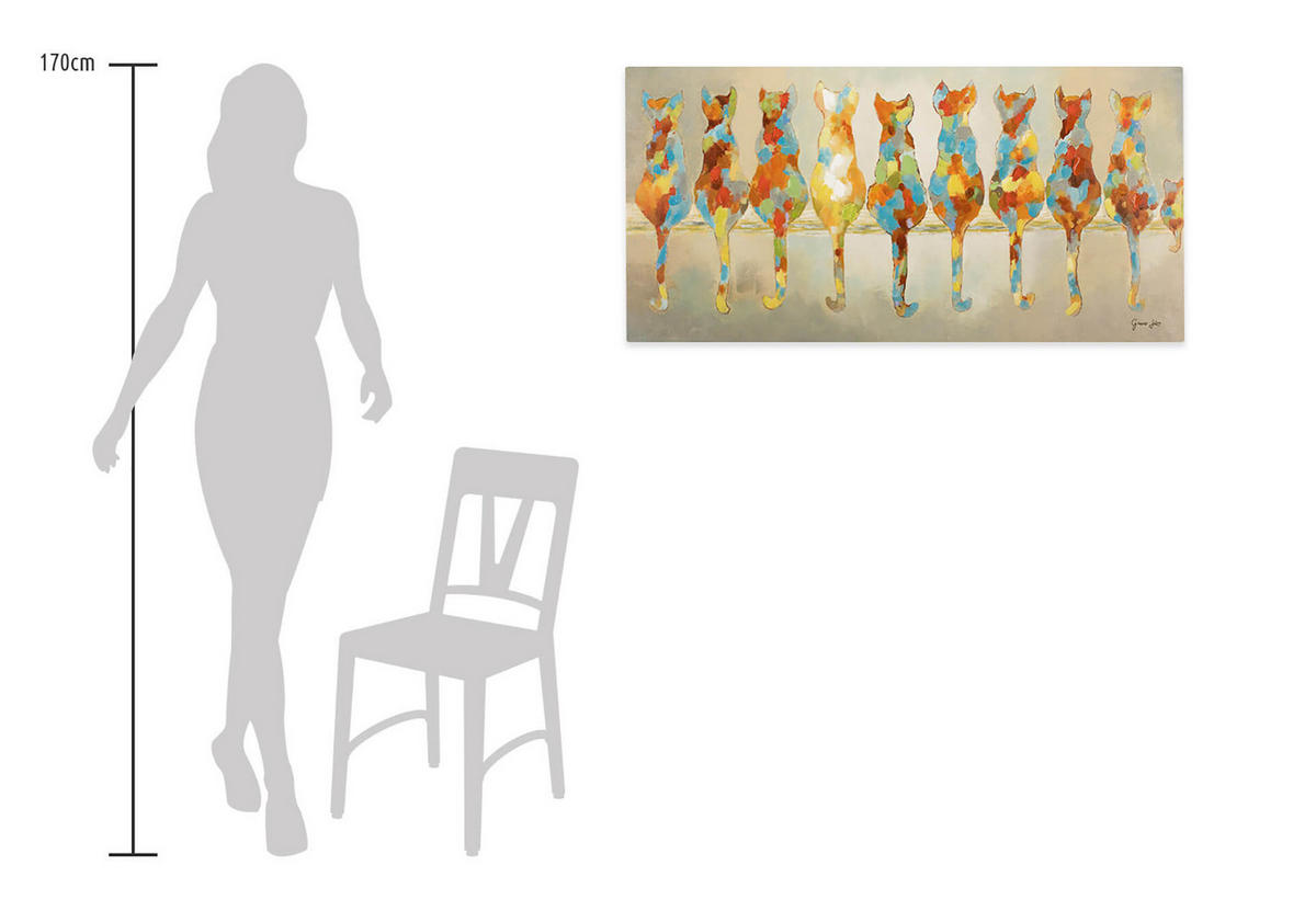 ÖLGEMÄLDE 120/60 cm - Multicolor, Holz/Textil (1.9/60cm) - KUNSTLOFT