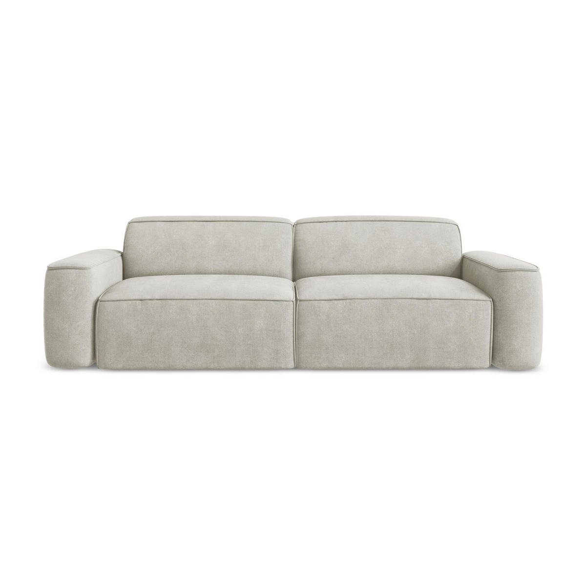 4-SITZER-SOFA Chenille Stoff Creme - Creme/Schwarz, Holzwerkstoff/Kunststoff (244/70/102cm) - LaMiaSofa