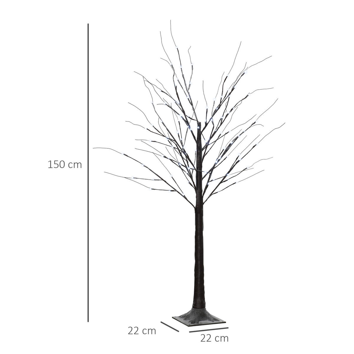 WEIHNACHTSBAUM Braun 22.0/22.0/150.0cm - Braun, Kunststoff (22/150/22cm)