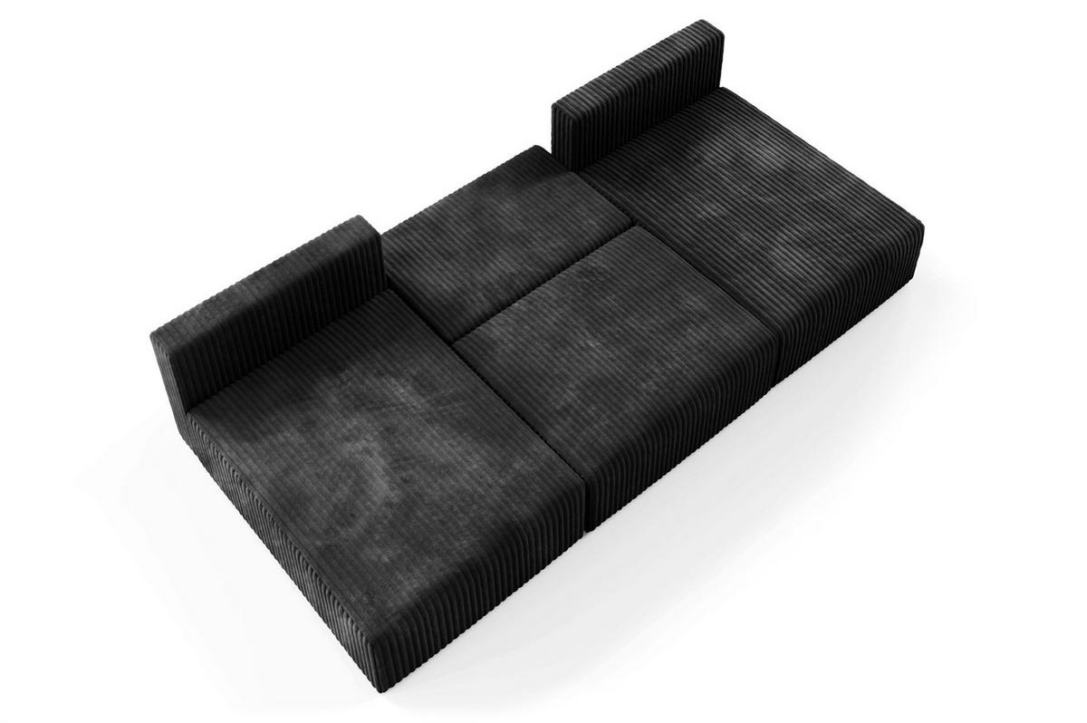 WOHNLANDSCHAFT Natalia - Schwarz, Holzwerkstoff/Textil (304/85/149cm) - Fun Möbel