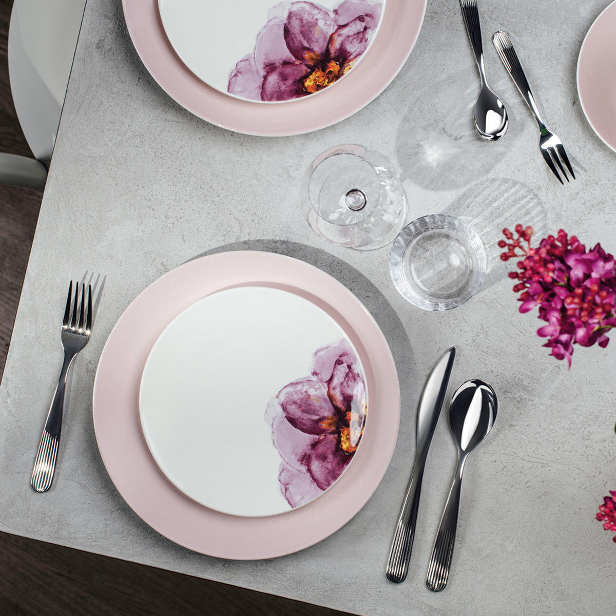 TAFELBESTECK Rose Garden silber 24er Set - Silberfarben, Metall - Villeroy & Boch