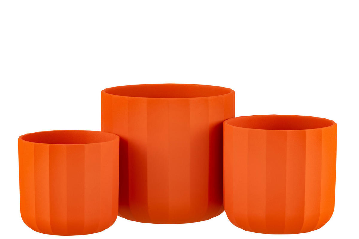 BLUMENTOPF SUMMER - Töpferei - Orange - L - 2er set - Ø 18,5 cm - Orange, Keramik (18.5/18cm) - J-Line