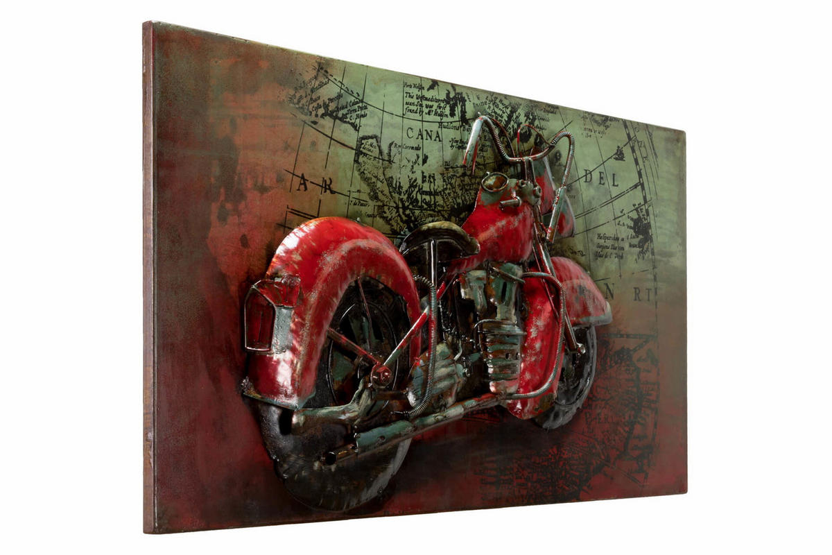 METALLBILD Rot 100/50 cm - Rot/Grün, Metall (4.8/50cm) - KUNSTLOFT