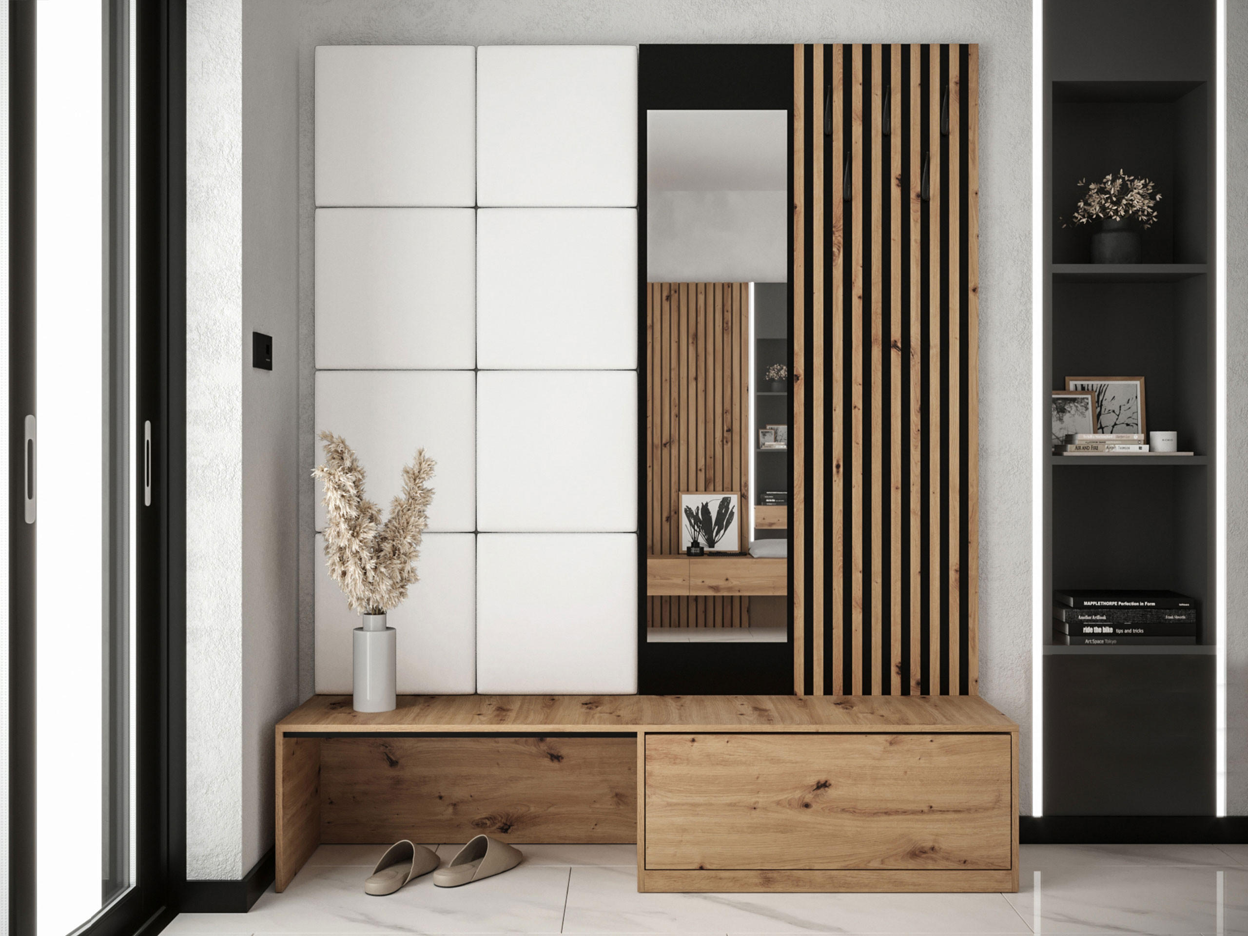 GARDEROBE Premium - Weiß/Braun, Holzwerkstoff (172/205/42cm) - MIRJAN24