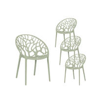 GARTENSTUHL Rhona Grün 52 cm x 79 cm 4er-Set - Grün, Kunststoff (52/79/60cm) - Klast Home