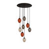 GALERIELEUCHTE Echos 8-flammig Mehrfarbig Ø 18cm - Multicolor/Schwarz, Glas (18/18/20cm) - s.luce