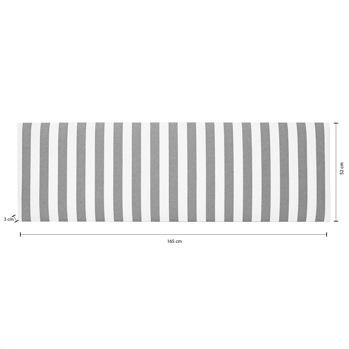 KOPFTEIL Gepolstertes aus gestreiftem Stoff Schwarz 165/52/3 cm SUANCES - Schwarz, Textil (165/52/3cm) - RNT By Really Nice Things