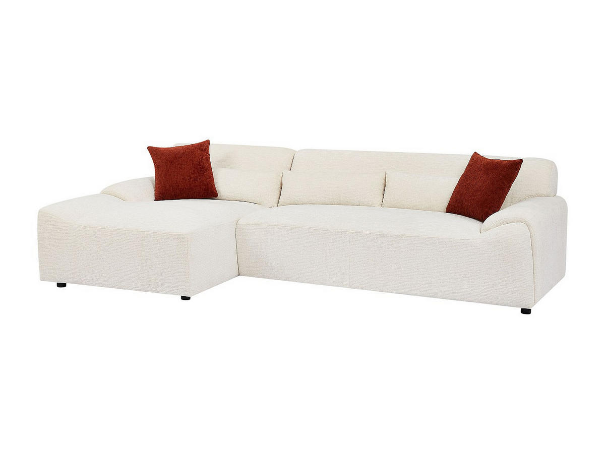 ECKSOFA - Ecke links - Chenille-Stoff - Beige - OVILIO - Beige, Textil (293/151cm) - Vente-Unique