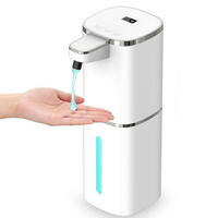 SEIFENSPENDER Automatisch 400ml mit Display USB Wiederaufladbar Weiß - Weiß, Kunststoff (8/8/20cm)