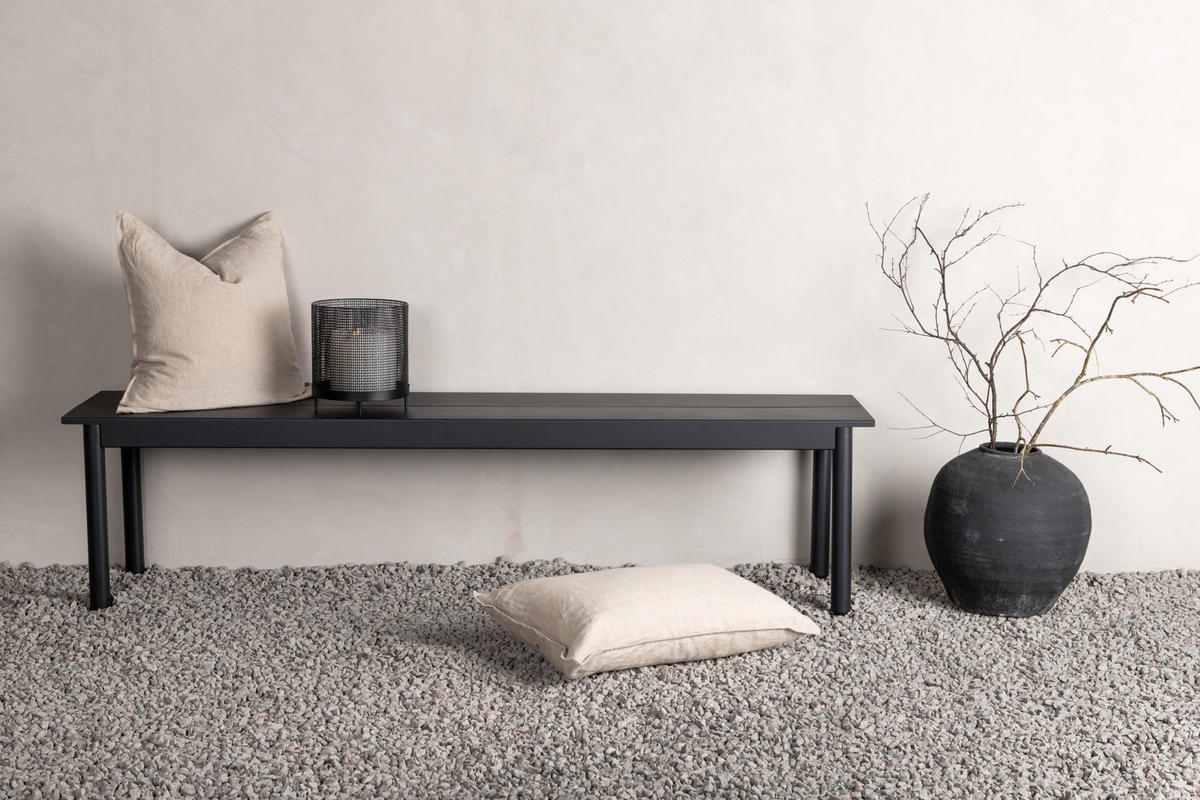 GARTENBANK MODENA Schwarz 180x40x35 cm - Schwarz, Metall (180/35/40cm) - FURNLUX