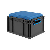 EUROBOX NextGen Seat Box Blau, HxBxT 26,5x30x40cm, 20 Liter, Griffe offen, Schwarz - Schwarz, Kunststoff (30/26.5/40cm) - PROREGAL