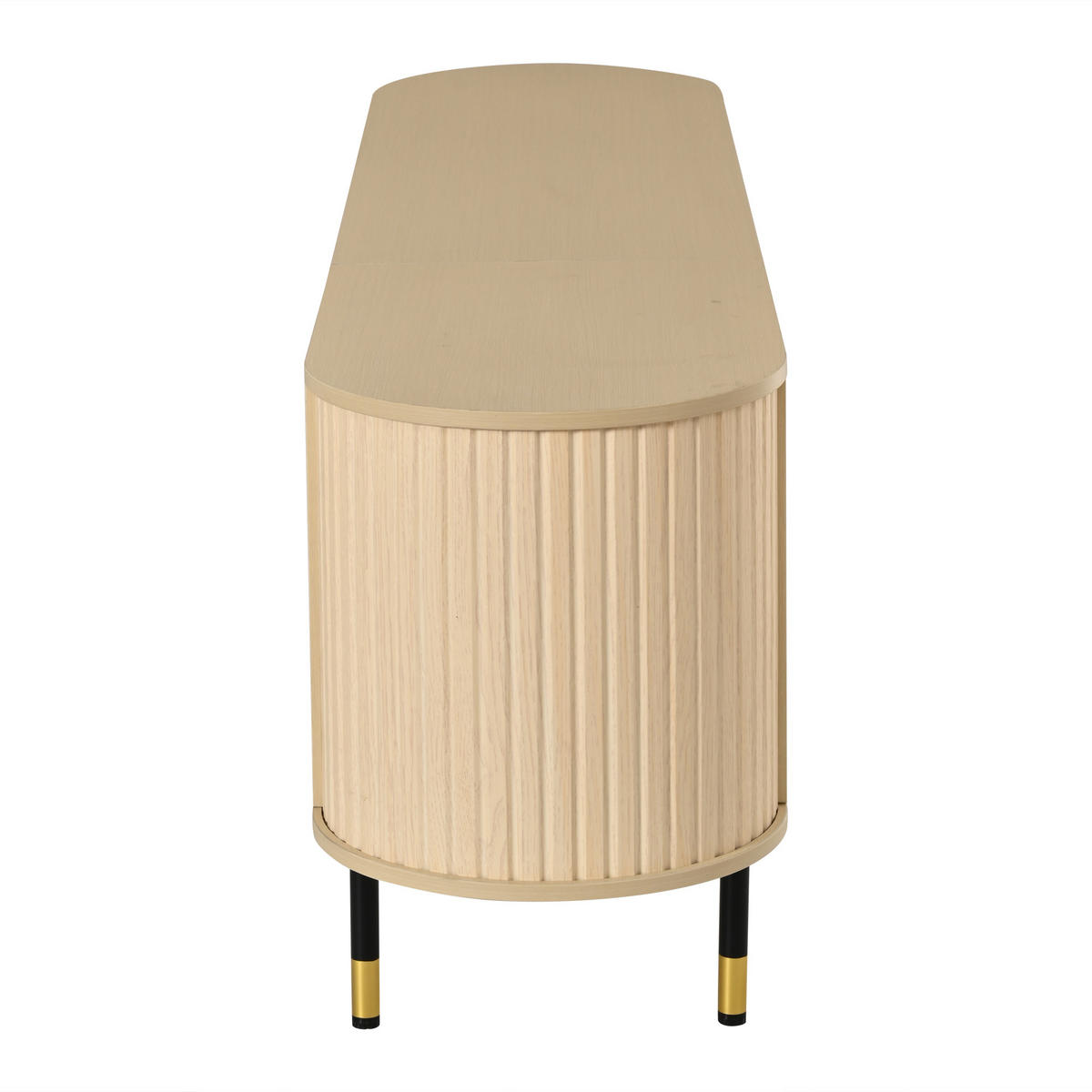 LOWBOARD DE-40464 2 Schiebetüren mit Streifen-Design Holzfarbe - Naturfarben, Holzwerkstoff (180/58/40cm) - ComfortXL