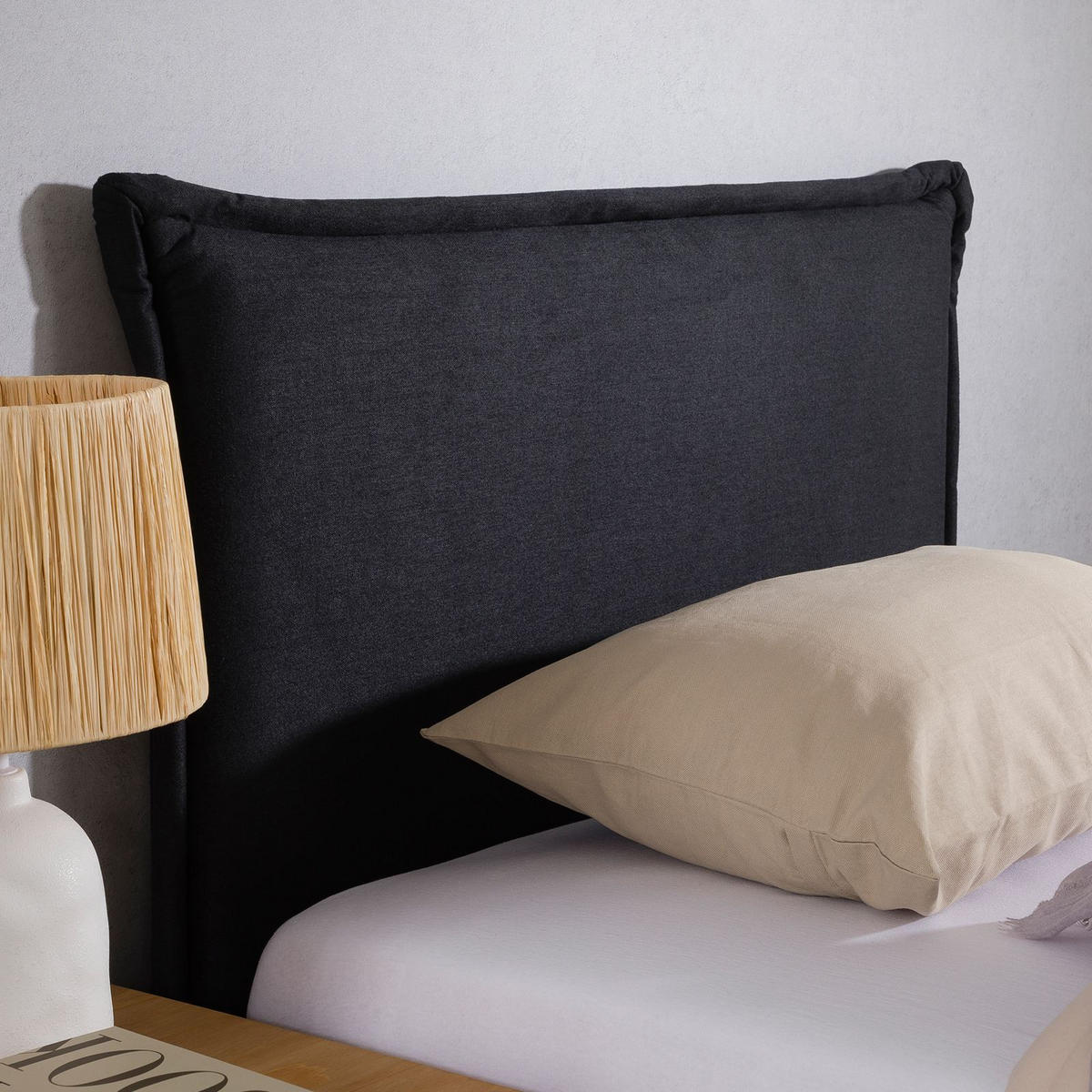 KOPFTEIL NERINA 90X190 CM - Schwarz, Textil (91/99/7cm) - IDIMEX
