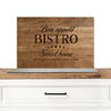 SPRITZSCHUTZ KÜCHE Zitat - Bistro - Guten Appetit - Süßes Zuhause - Holzmaserung 60x40 cm - Braun, Metall (60/0.3/40cm) - MuchoWow