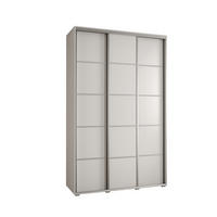 SCHWEBETÜRENSCHRANK 235,2/150/60 3-türig - Silberfarben/Weiß, Holz/Metall (150/235/60cm) - Abiks Möbel