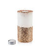 TEELICHTHALTER mit Teelight Basic Gold Weiß 12/12/24 cm Naturmaterial - Goldfarben/Weiß, Naturmaterialien (24cm) - Mondex