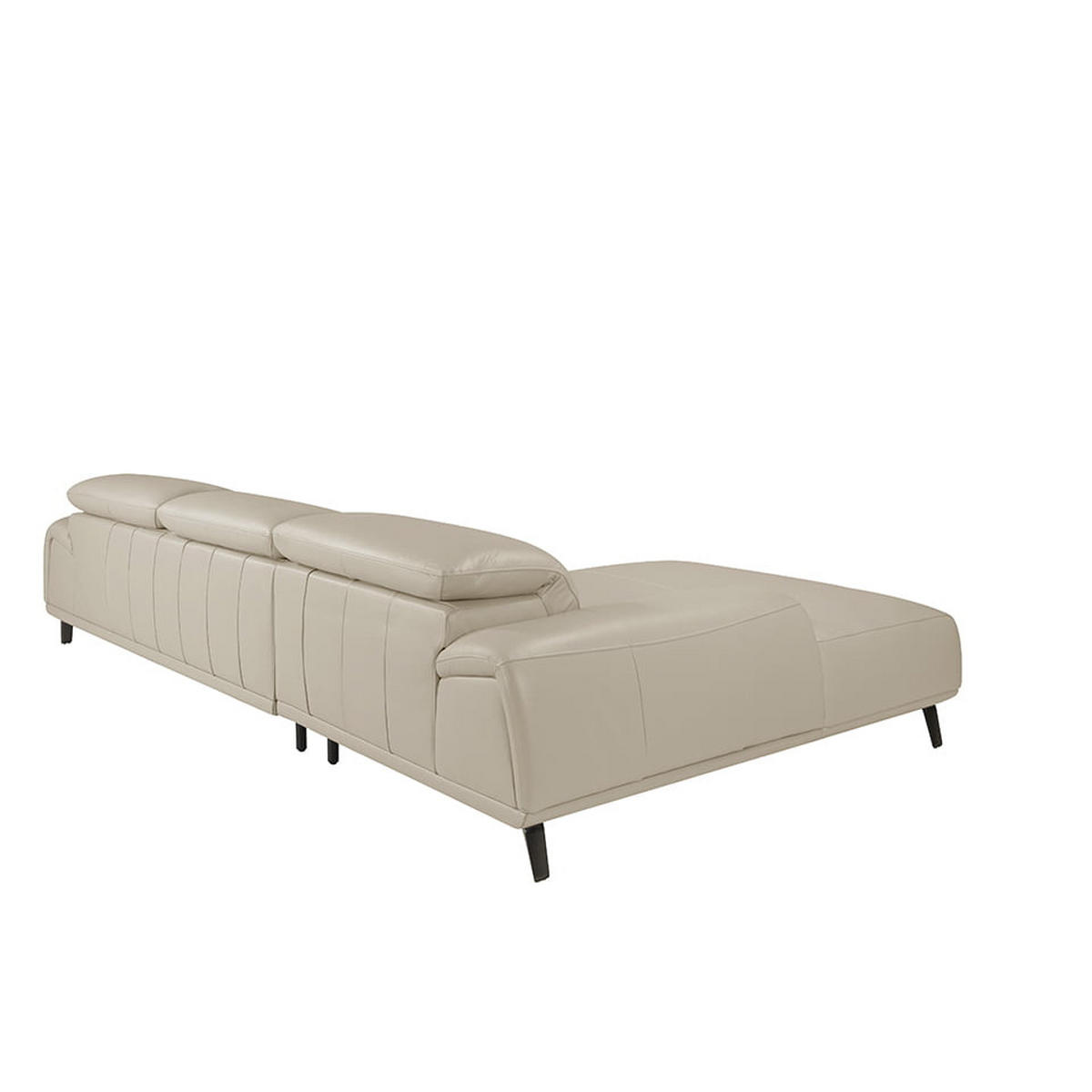 ECKSOFA Taupe Grau Dunkel Stahl 316/176/102 cm - Dunkelgrau, Leder (316/176cm) - ANGEL CERDA