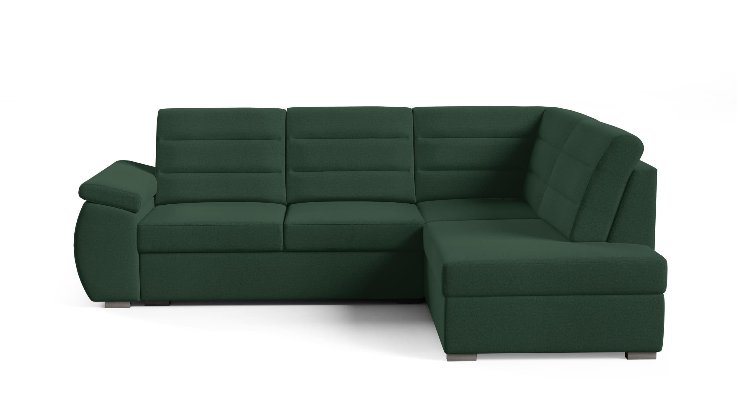 ECKSCHLAFSOFA - Ecksofa Gardenia - Dunkelgrün -Rechts - Dunkelgrün, Holzwerkstoff (264/190cm) - Möblo