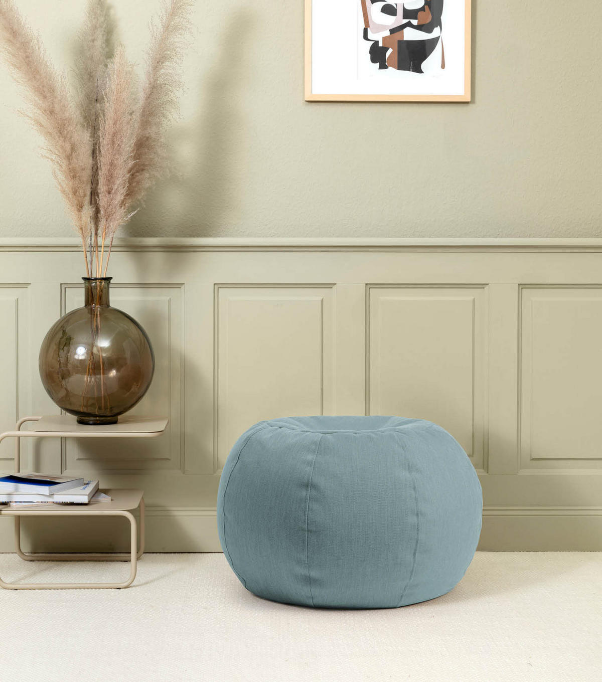 OUTDOOR POUF Der Kugelige - Blau, Textil (60/40/60cm) - Mokebo