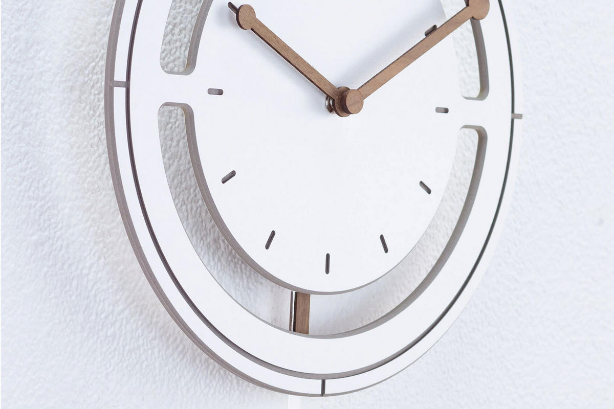 WANDUHR Design Weiß 29/29 cm - Weiß, Holzwerkstoff (29/29/1cm) - ONZENO