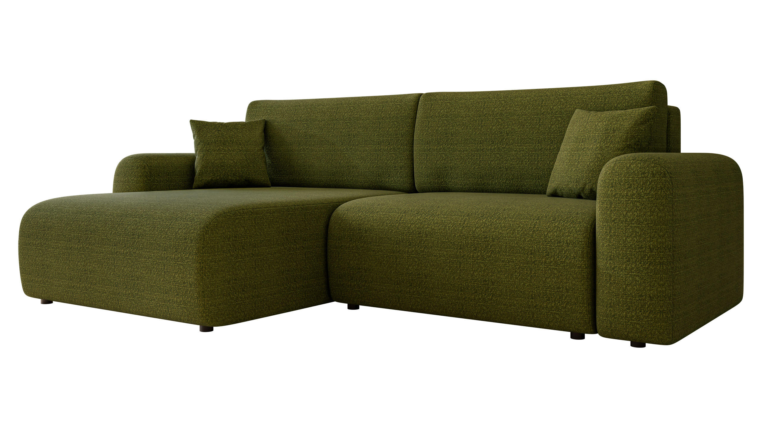 ECKSOFA Floryn L - Schwarz/Grün, Holz/Kunststoff (245/145cm) - MIRJAN24