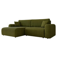 ECKSOFA Floryn L - Schwarz/Grün, Holz/Kunststoff (245/145cm) - MIRJAN24