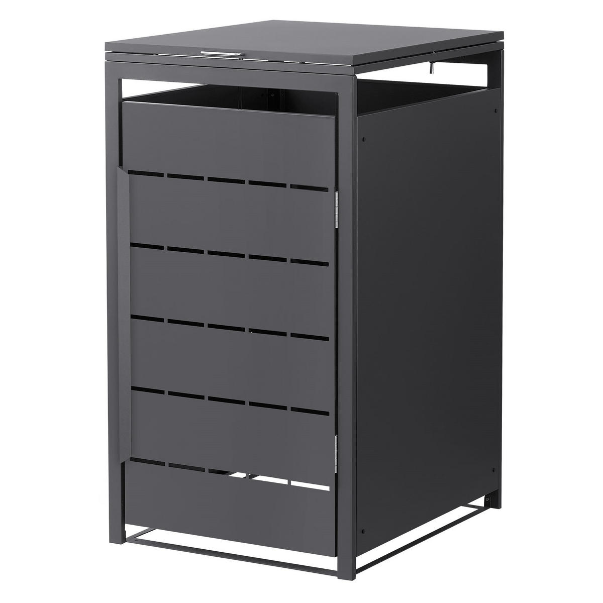MÜLLTONNENBOX 1er 240L 68x80x120 cm Anthrazit aus Stahl wetterfest - Anthrazit, Metall (80/120/68cm) - ML-DESIGN