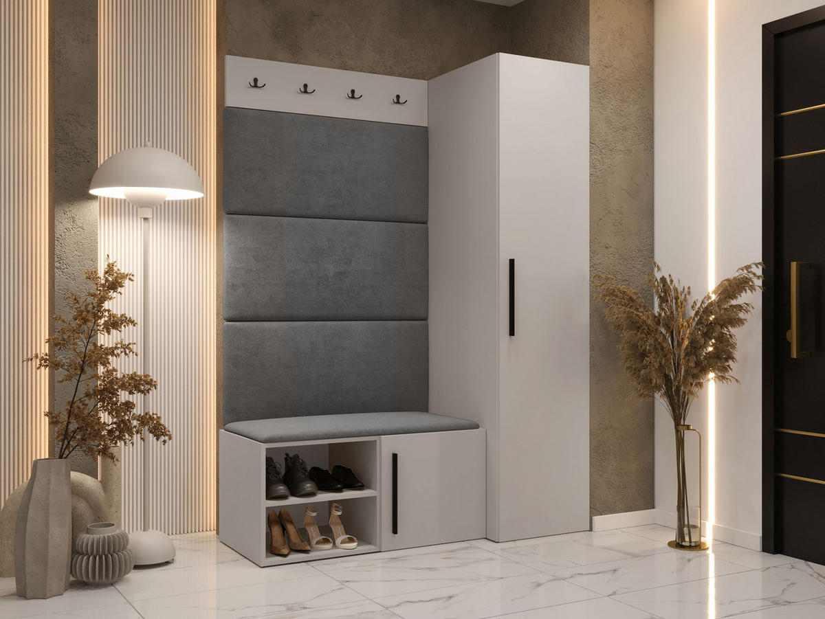 GARDEROBEN-SET Medi II - Kaschmir/Schwarz, Holzwerkstoff/Kunststoff (40/191/50cm) - MIRJAN24