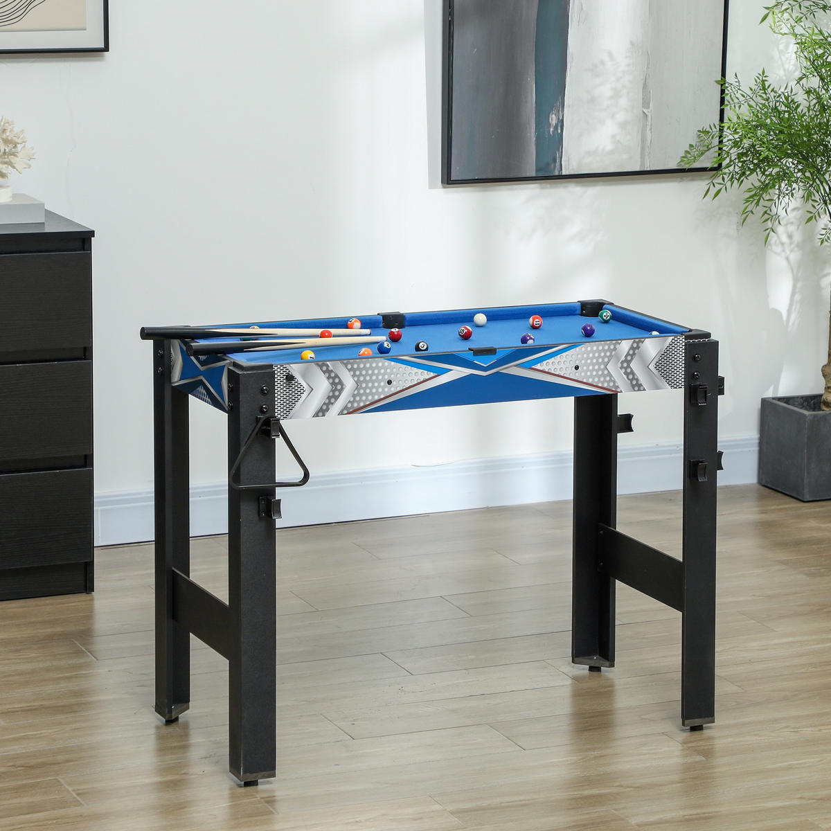MINI-MULTIGAME-SPIELTISCH MDF Blau Schwarz - Blau, Holzwerkstoff - SPORTNOW